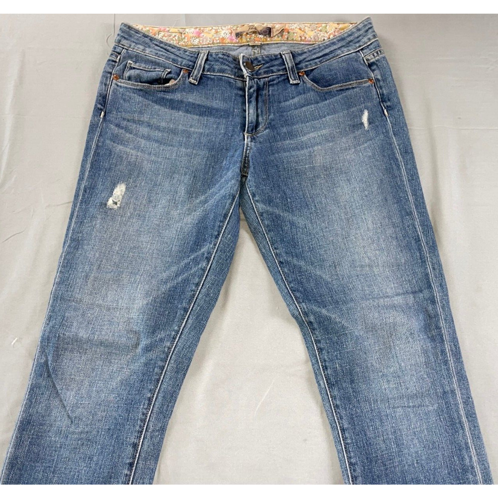 Paige Skyline Skinny Destroyed Lightweight Stretch Denim Jeans Women's Size 28